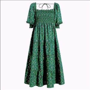 Hill House Home Nesli Nap Dress in Emerald Trelis